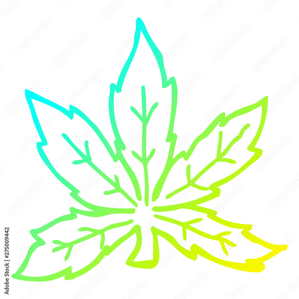 cold gradient line drawing cartoon marijuana leaf cold gradient line drawing cartoon marijuana leaf