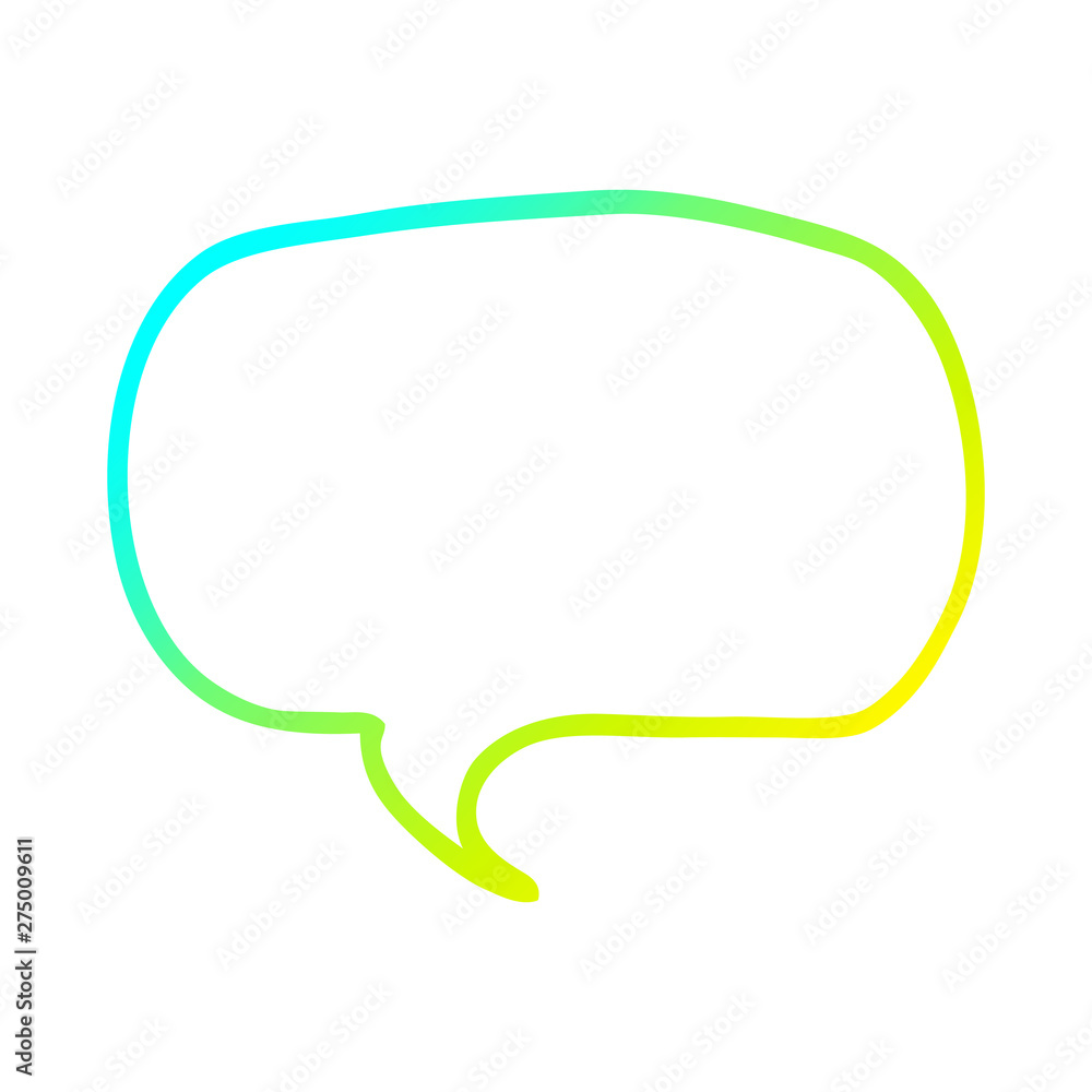 cold gradient line drawing cartoon speech bubble cold gradient line drawing cartoon speech bubble