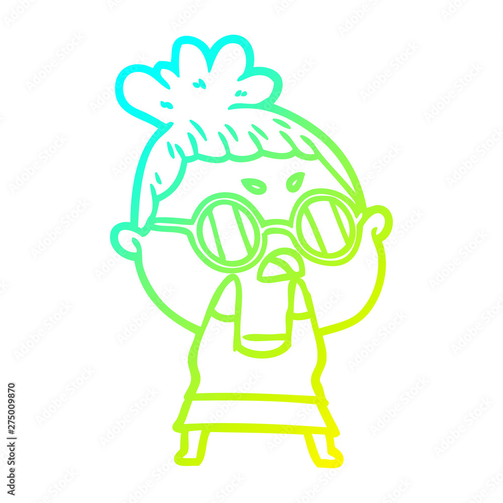 cold gradient line drawing cartoon annoyed woman cold gradient line drawing cartoon annoyed woman