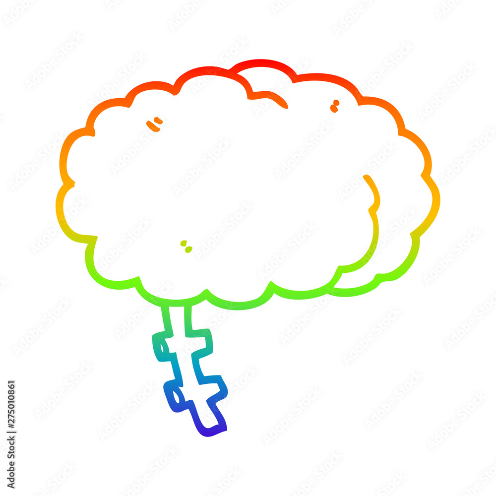 rainbow gradient line drawing cartoon brain rainbow gradient line drawing cartoon brain