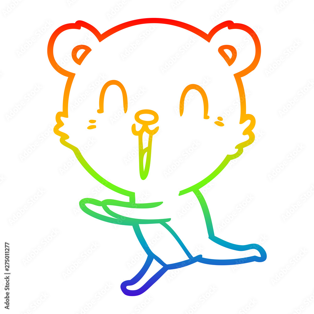 rainbow gradient line drawing happy cartoon bear rainbow gradient line drawing happy cartoon bear