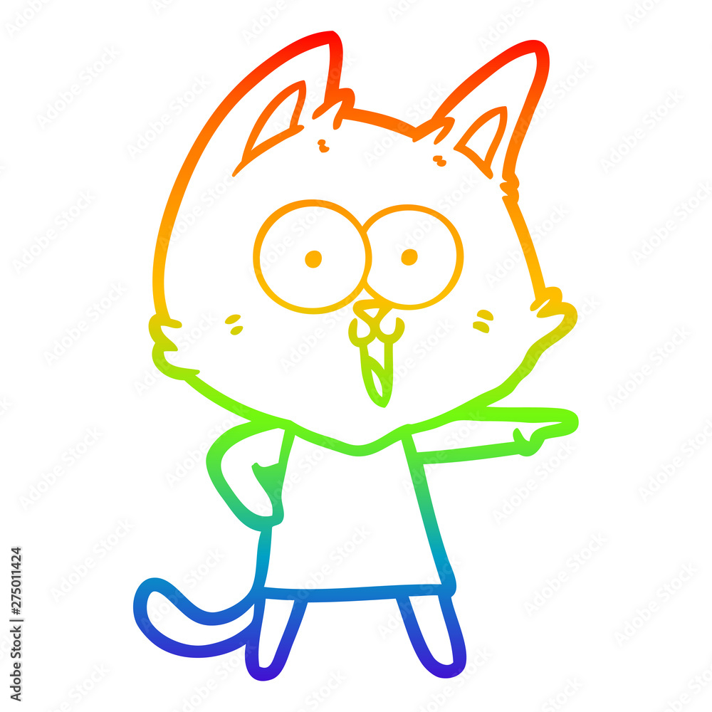 rainbow gradient line drawing funny cartoon cat rainbow gradient line drawing funny cartoon cat