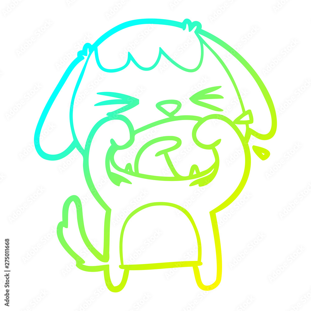 cold gradient line drawing cute cartoon dog barking cold gradient line drawing cute cartoon dog barking