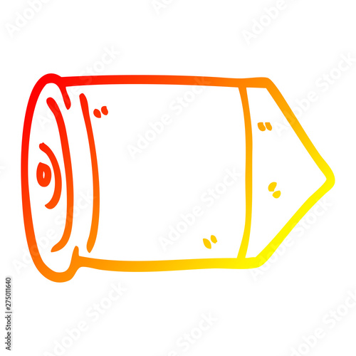 warm gradient line drawing cartoon golden bullet