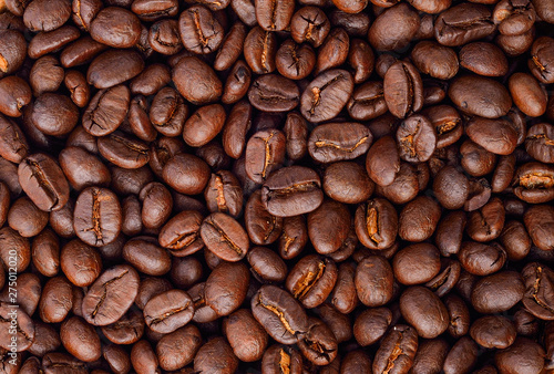 Roasted coffee bean on white background