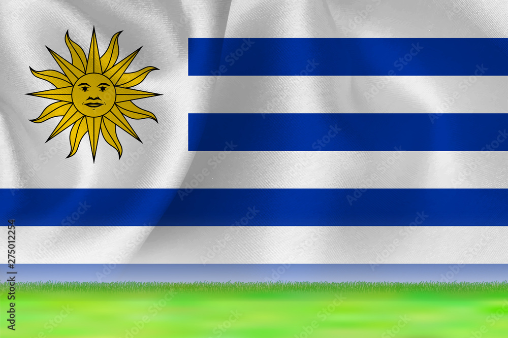 Fototapeta premium ウルグアイ 国旗 グランド 背景