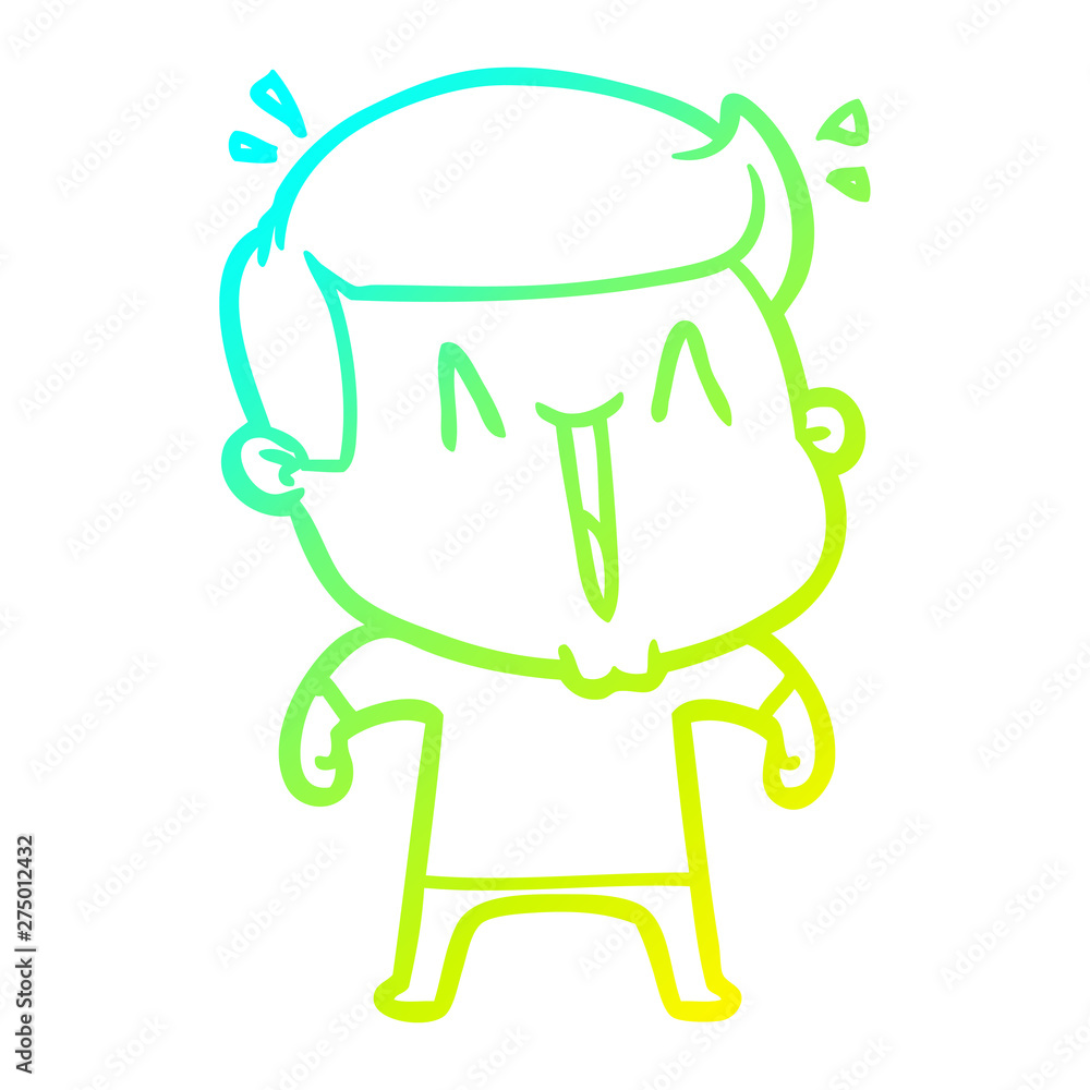 cold gradient line drawing cartoon excited man cold gradient line drawing cartoon excited man