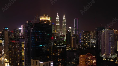 Wallpaper Mural night illumination kuala lumpur downtown cityscape aerial panorama 4k malaysia Torontodigital.ca