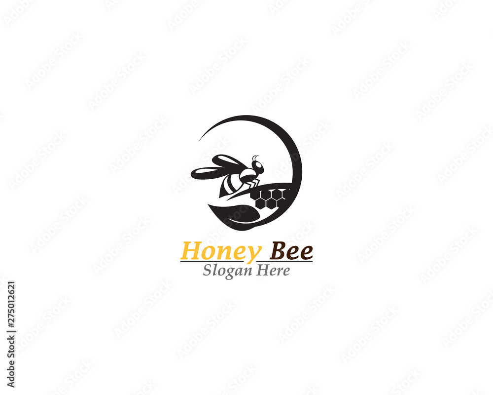 Honey bee logo template vector icon Honey bee logo template vector icon