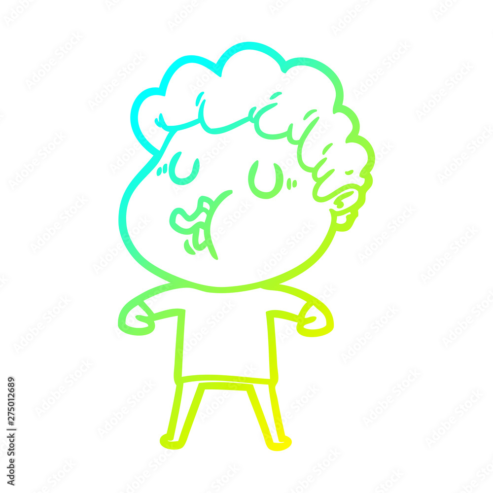 cold gradient line drawing cartoon man singing cold gradient line drawing cartoon man singing