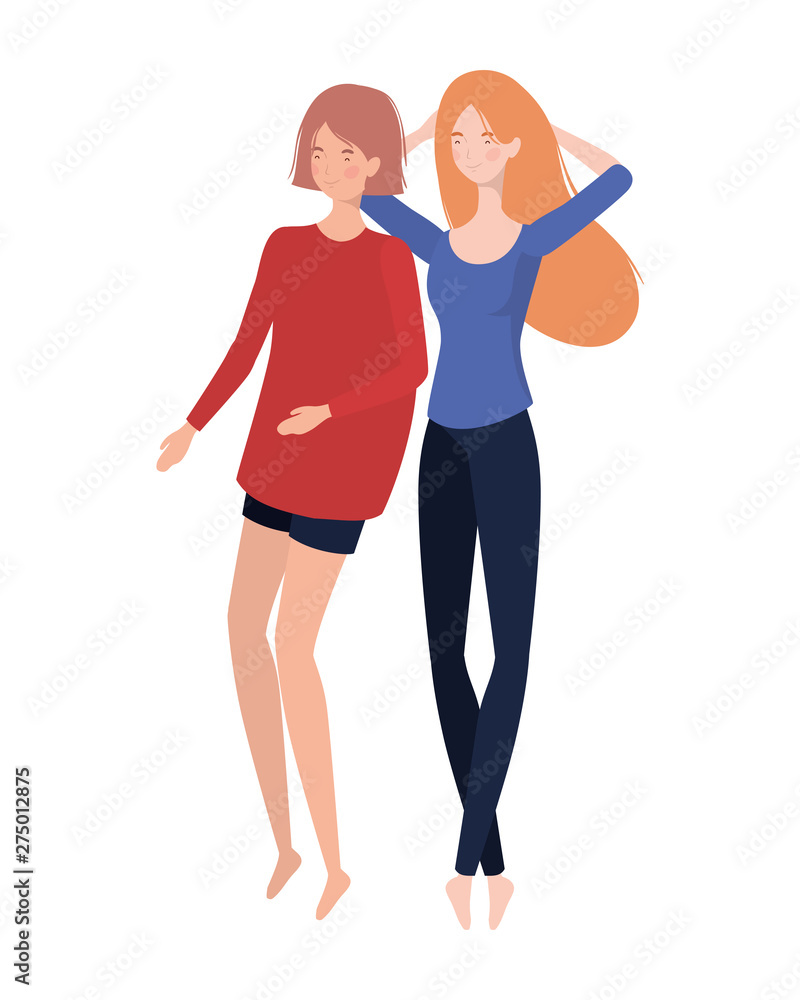 young women with sleeping pose character young women with sleeping pose character