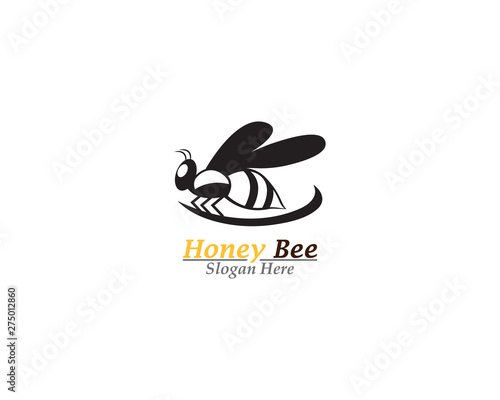 Honey bee logo template vector icon