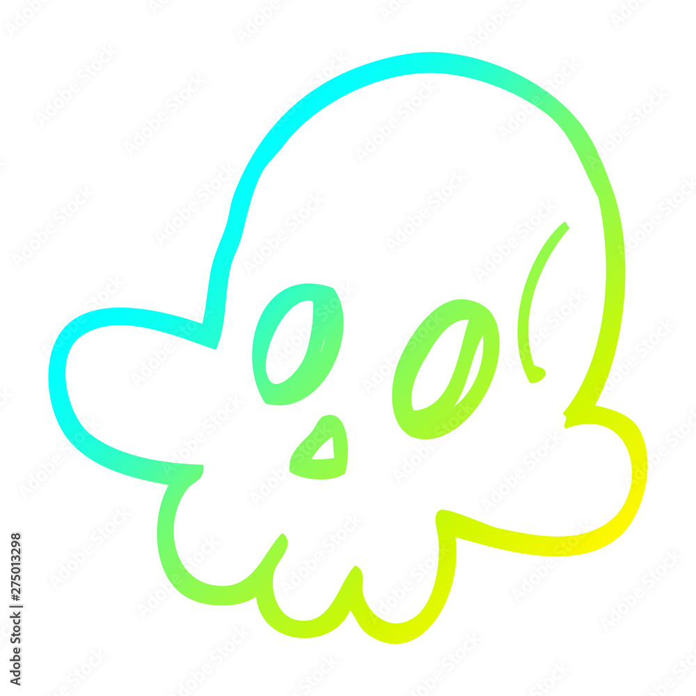 cold gradient line drawing cartoon halloween skull cold gradient line drawing cartoon halloween skull