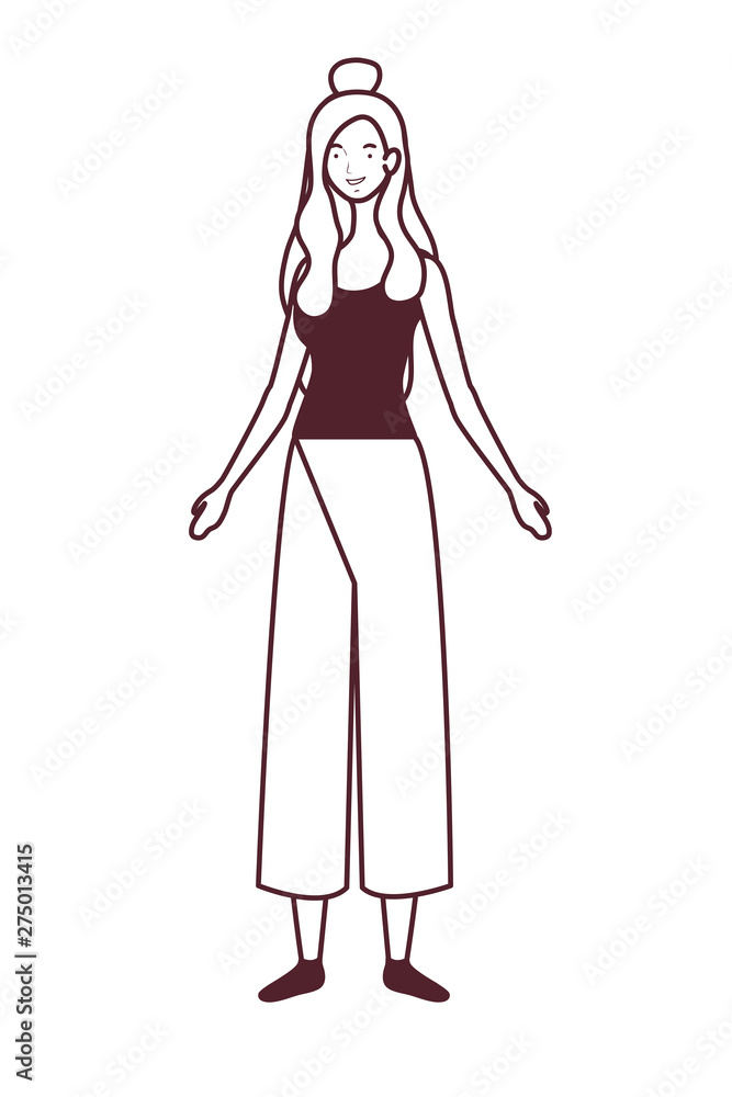 silhouette of woman standing on white background