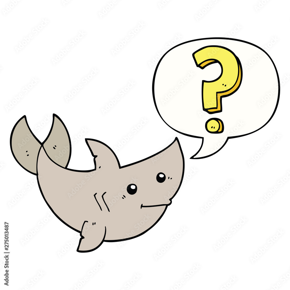 cartoon shark asking question and speech bubble cartoon shark asking question and speech bubble