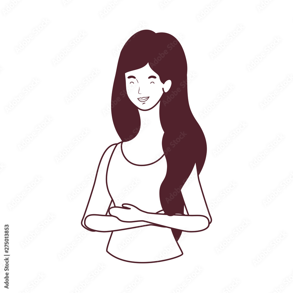 silhouette of young woman on white background silhouette of young woman on white background