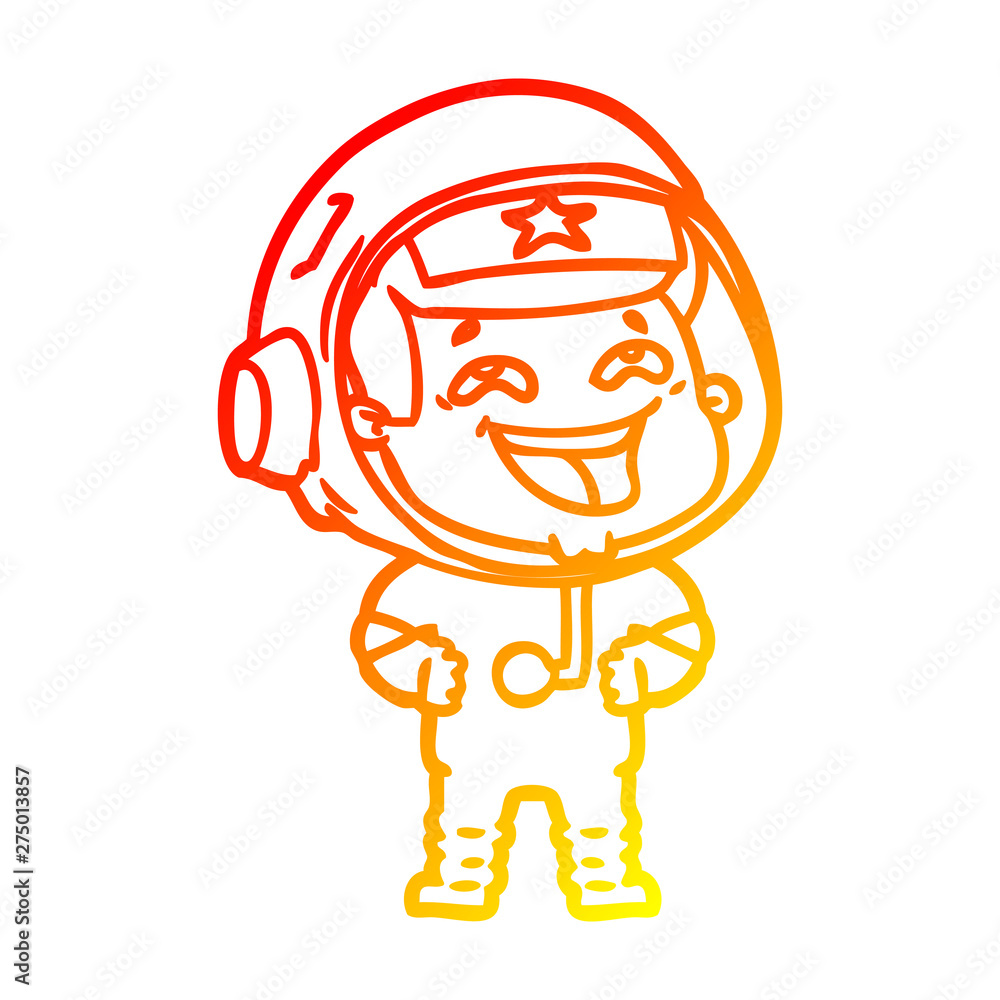 warm gradient line drawing cartoon laughing astronaut warm gradient line drawing cartoon laughing astronaut