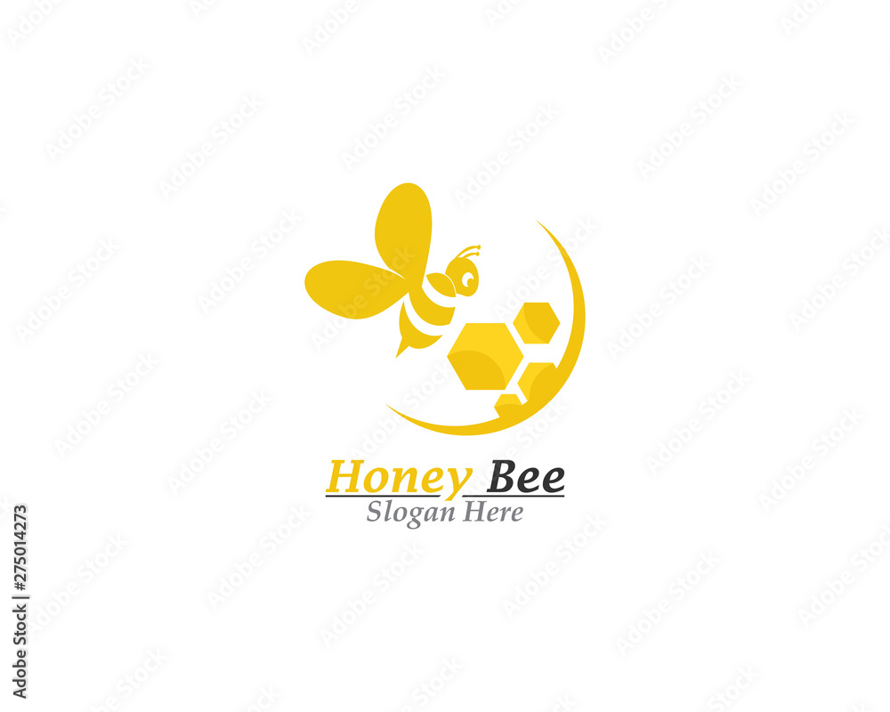 Bee and Honey logo template Bee and Honey logo template