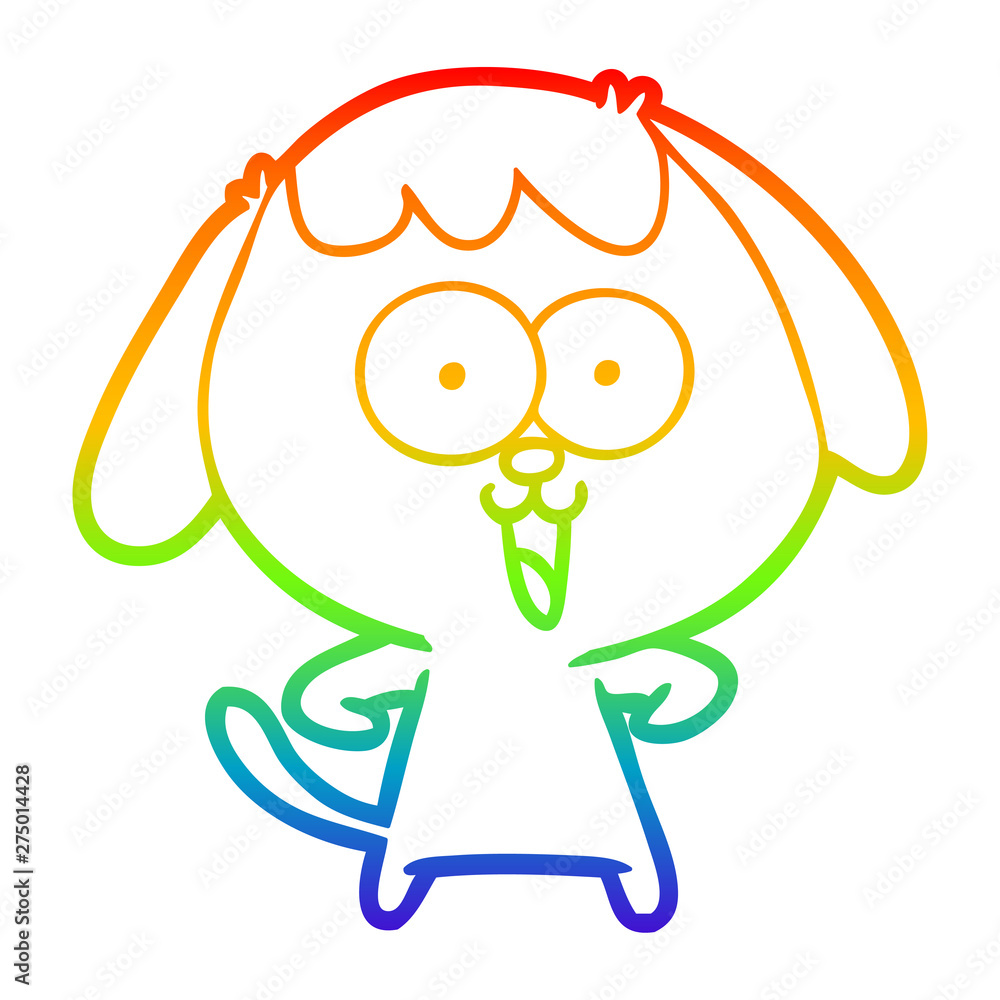 rainbow gradient line drawing cute cartoon dog rainbow gradient line drawing cute cartoon dog