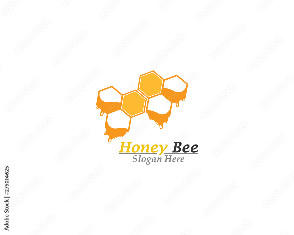 Fototapeta premium Bee and Honey logo template