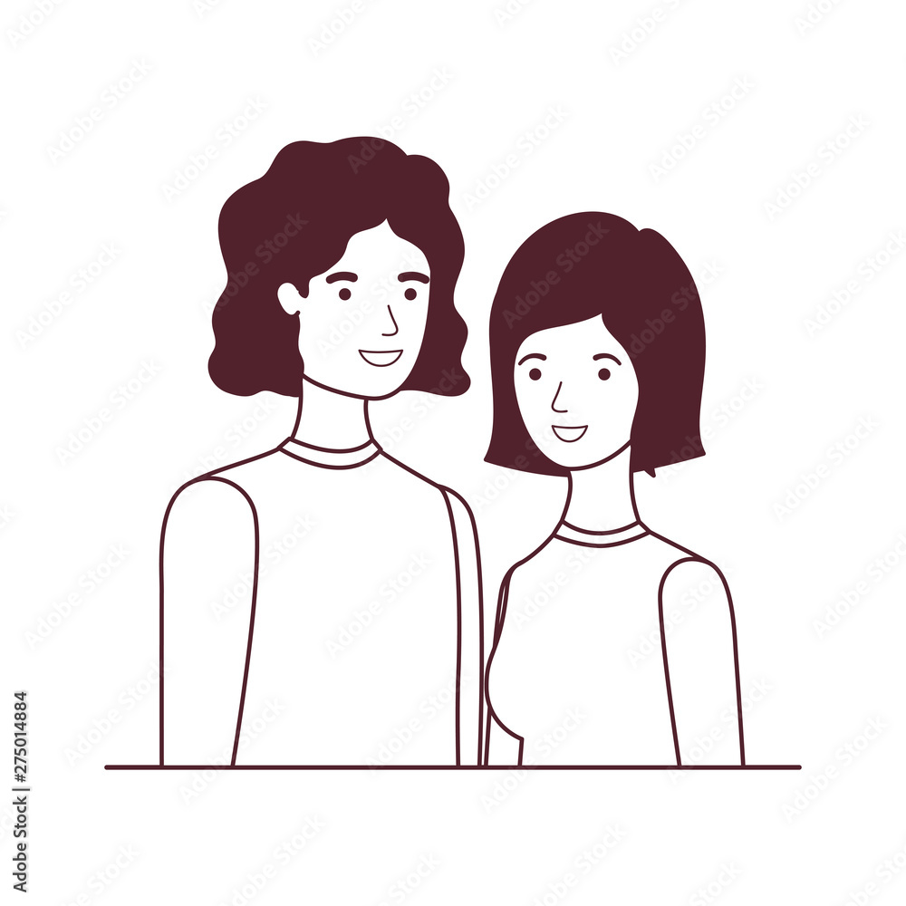 silhouette of couple in white background character