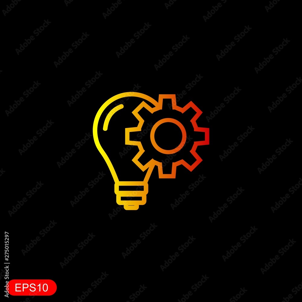 Idea lamp power icon in trendy flat style.vector ilustration Idea lamp power icon in trendy flat style.vector ilustration