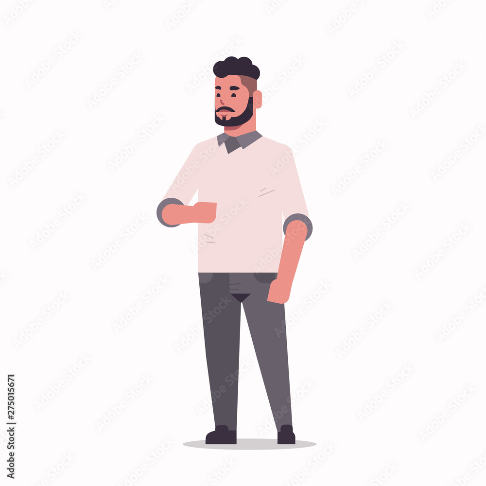 arabic businessman standing pose arab bearded man wearing casual clothes arabian male cartoon character full length flat white background arabic businessman standing pose arab bearded man wearing casual clothes arabian male cartoon character full length flat white background