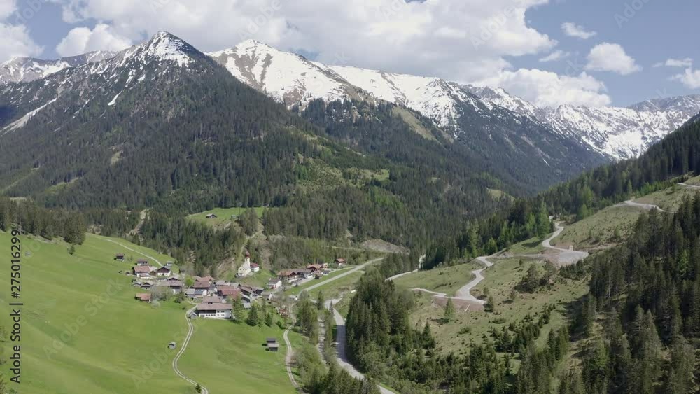 aerial view of pass Namlos in the Lechtaler Alps in Austria, shot in summer on a sunny day aerial view of pass Namlos in the Lechtaler Alps in Austria, shot in summer on a sunny day