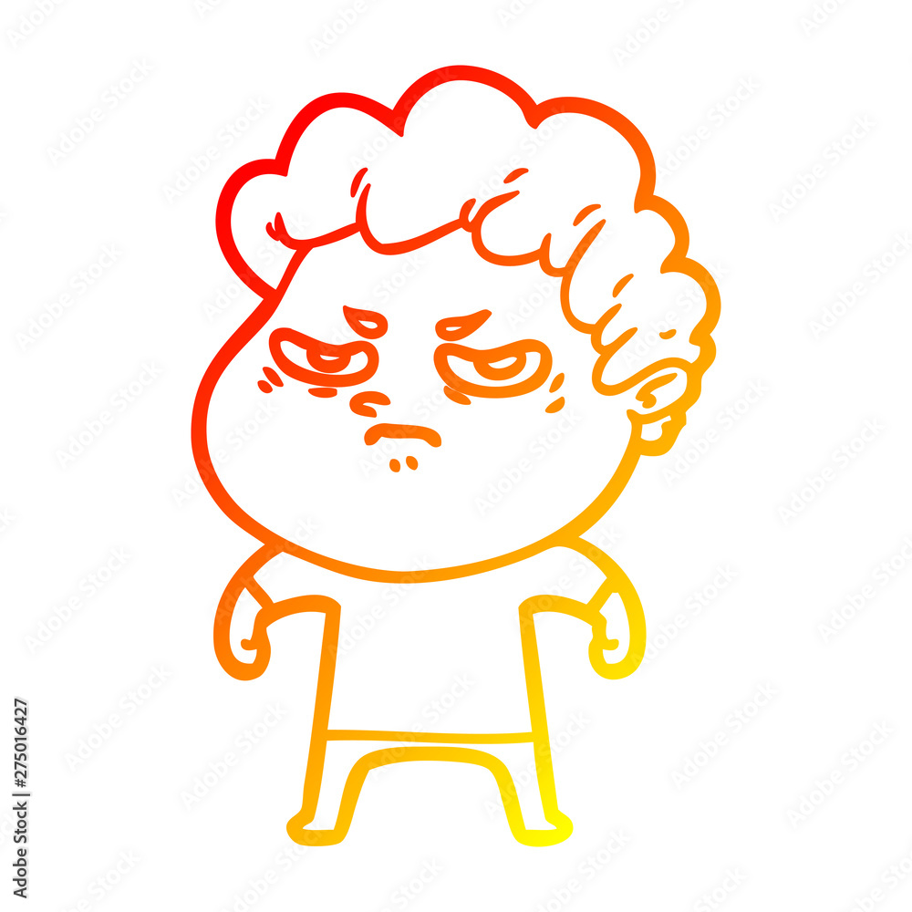 warm gradient line drawing cartoon angry man warm gradient line drawing cartoon angry man