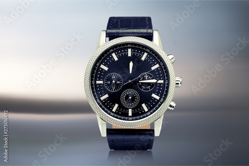 Men's mechanical watch on dark  background