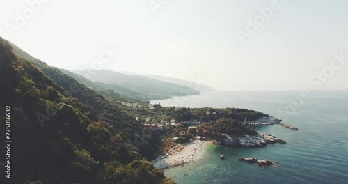 Drone shot from Damouchari beach in Greece photo