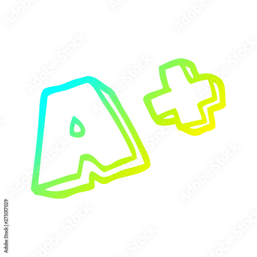 cold gradient line drawing cartoon letter grades