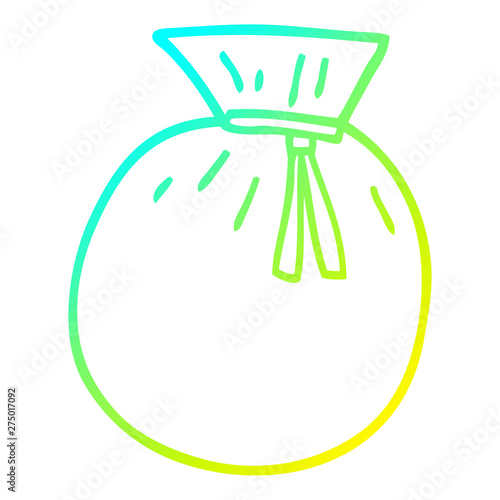 cold gradient line drawing cartoon tied sack
