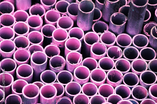 stack of colorful steel tube