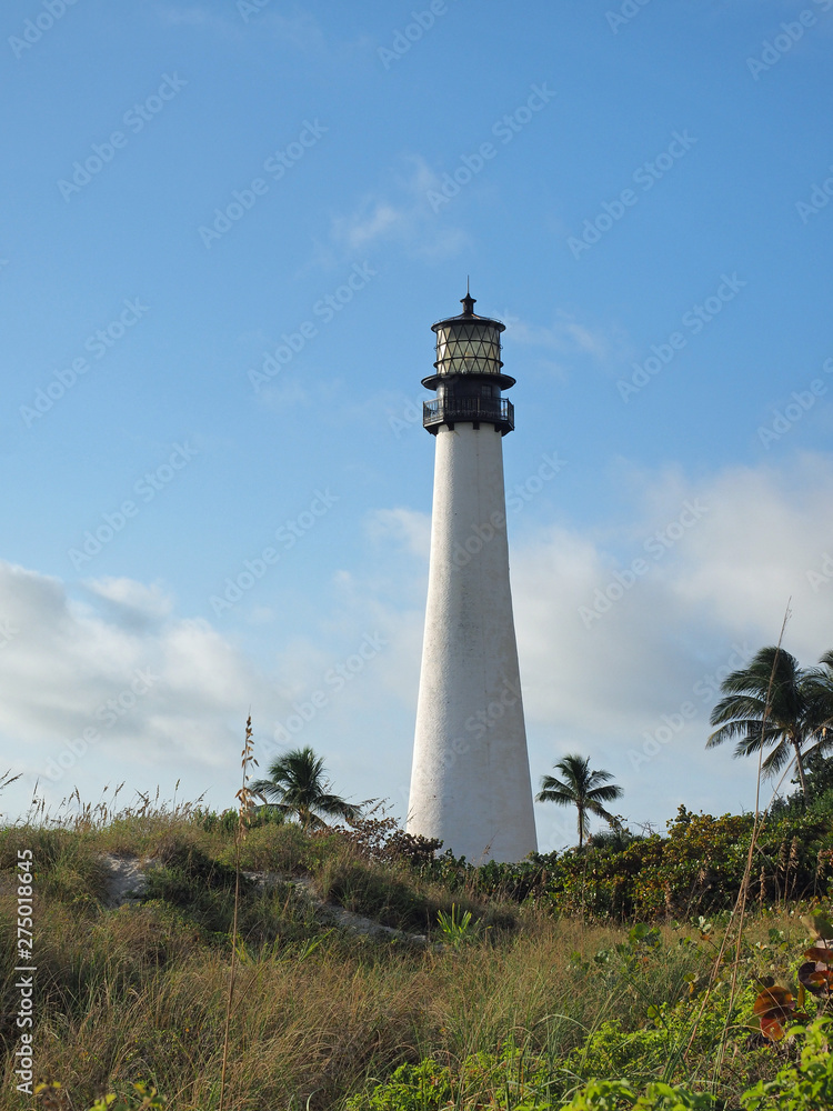 Cape Florida Lighthouse at Bill Baggs Cape Florida State Park in Key Biscayne, Florida.