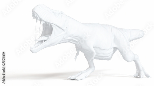 3d rendered illustration of a white t-rex