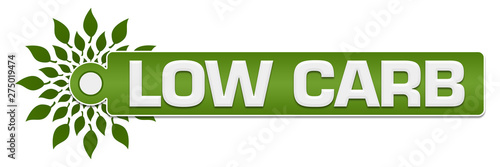 Fotografie Low Carb Green Leaves Circular Label