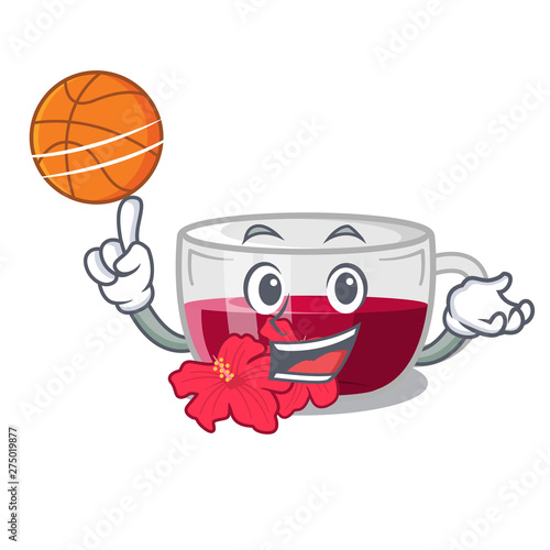 With basketball habiscus tea isolated in the mascot photo