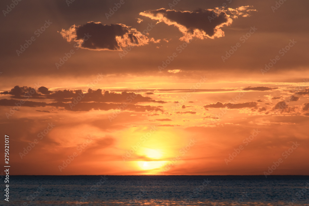 sunset over the sea sunset over the sea
