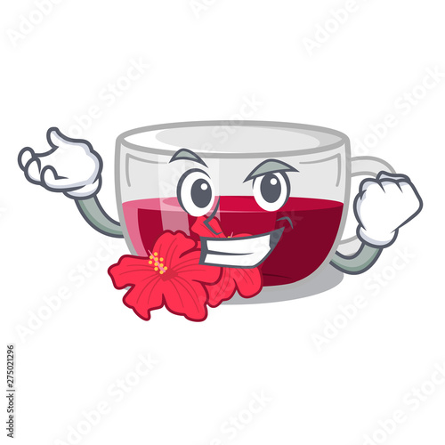 Successful habiscus tea in the cartoon shape photo