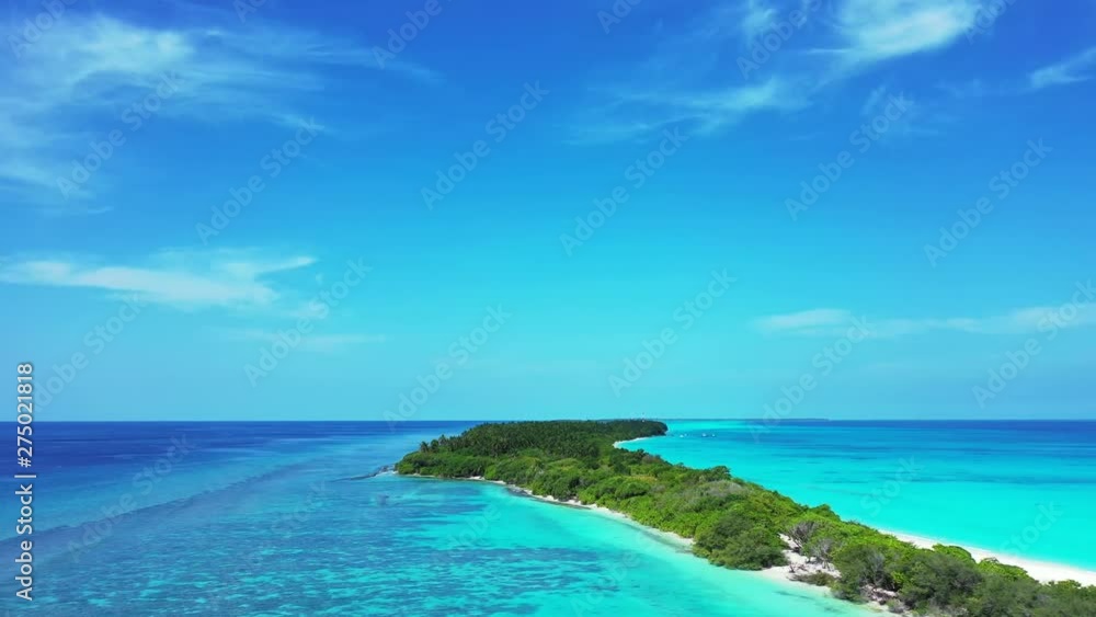 beautiful desert island in Philippine with evergreen tropical forest, surrounded buy turquoise water with corals, aerial drone parallax shot beautiful desert island in Philippine with evergreen tropical forest, surrounded buy turquoise water with corals, aerial drone parallax shot