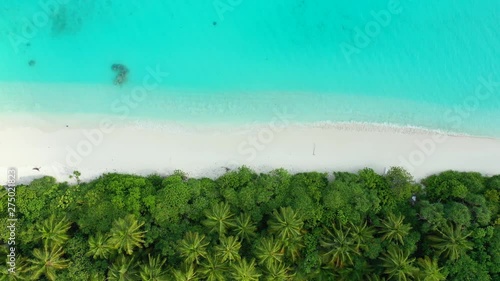 Aerial View Of Nungwi, White Sand Beach, Blue Lagoon with crystal clear turquoise water, Zanzibar photo