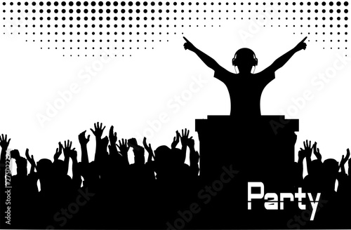 club life dj on the dance floor vector illustration