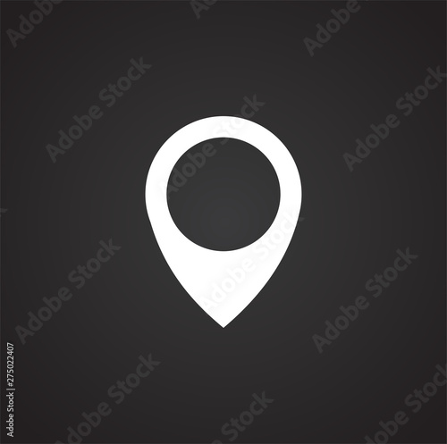 Geolocation related icon on background for graphic and web design. Simple illustration. Internet concept symbol for website button or mobile app.