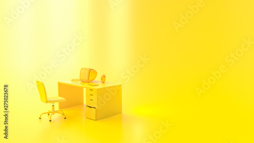 Yellow laptop mock-up © oatintro