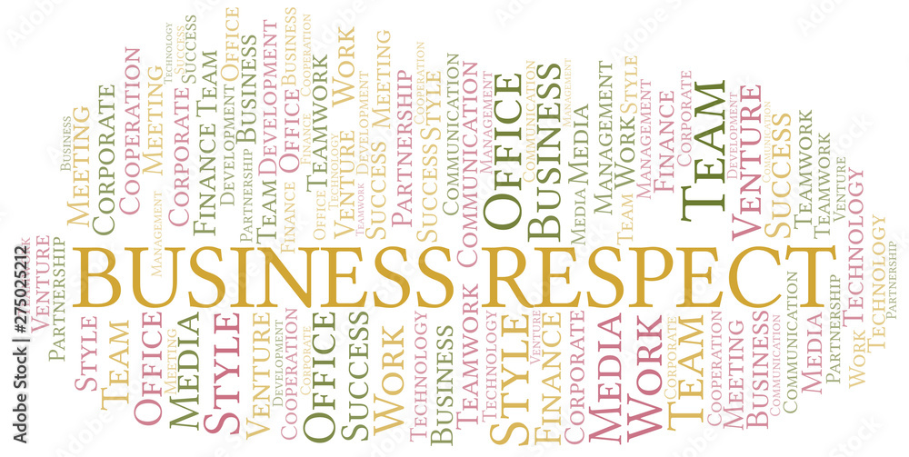 Fototapeta premium Business Respect word cloud. Collage made with text only.