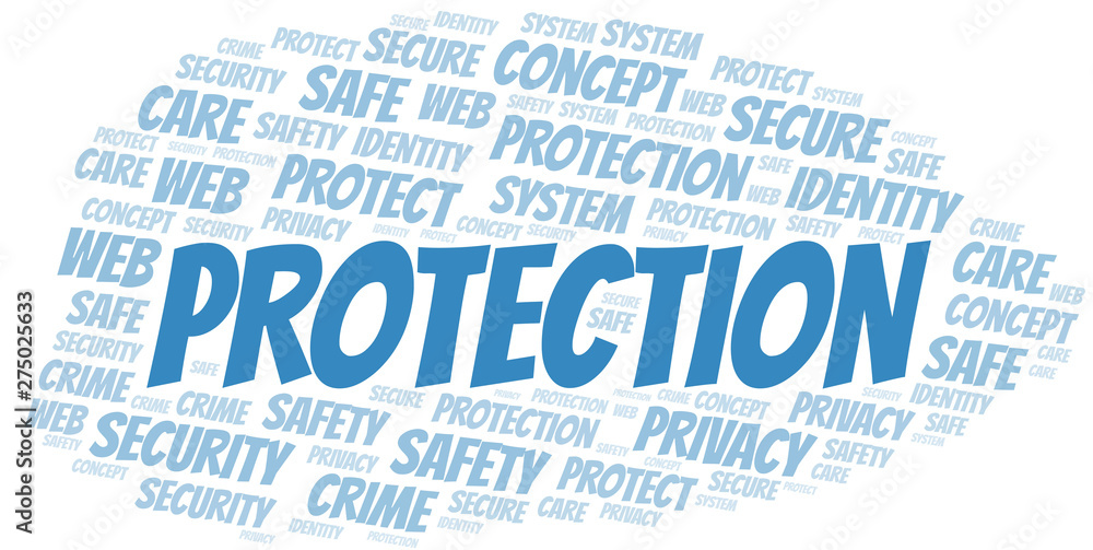 Protection word cloud. Wordcloud made with text only. Protection word cloud. Wordcloud made with text only.