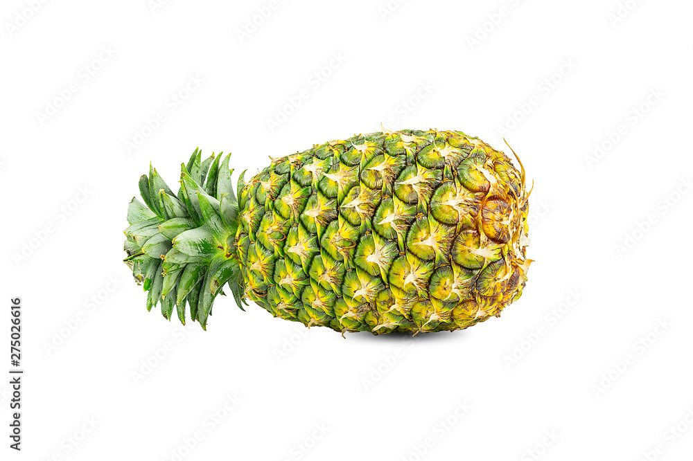 Fresh fruit,organic pineapple with Pineapple with half and slices isolated on a white background. Fresh fruit,organic pineapple with Pineapple with half and slices isolated on a white background.
