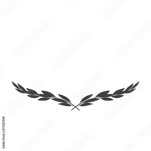 Vector wide laurel wreath icon isolated on white background