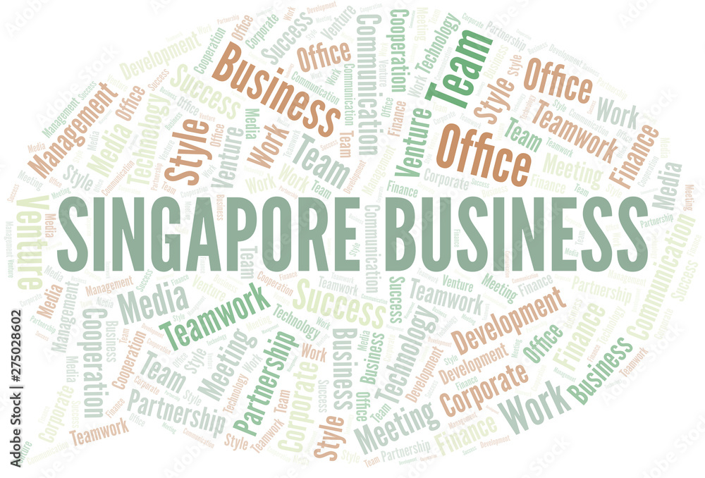 Singapore Business word cloud. Collage made with text only. Singapore Business word cloud. Collage made with text only.